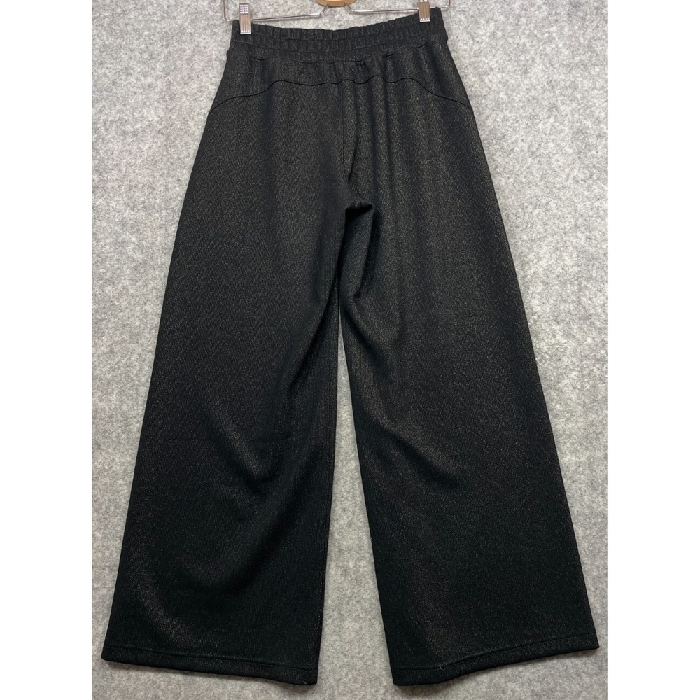 Spanx AirEssentials Shimmer Wide Leg Pants Womens S Black Gunmetal Pull On - Picture 3 of 13